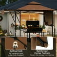 thumbnail image 5 of GVN Patio Garden Pergola, Pergola Canopy,13 x 5 Feet Grill Gazebo with Dual Side Awnings and 2 Shelves Adjustable Shadow-Coffee, 5 of 10