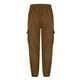 thumbnail image 3 of Pantalones largos para hombre, informales, lisos, con múltiples bolsillos, para exteriores, rectos, para fitness, cargo, de poliéster., 3 of 5