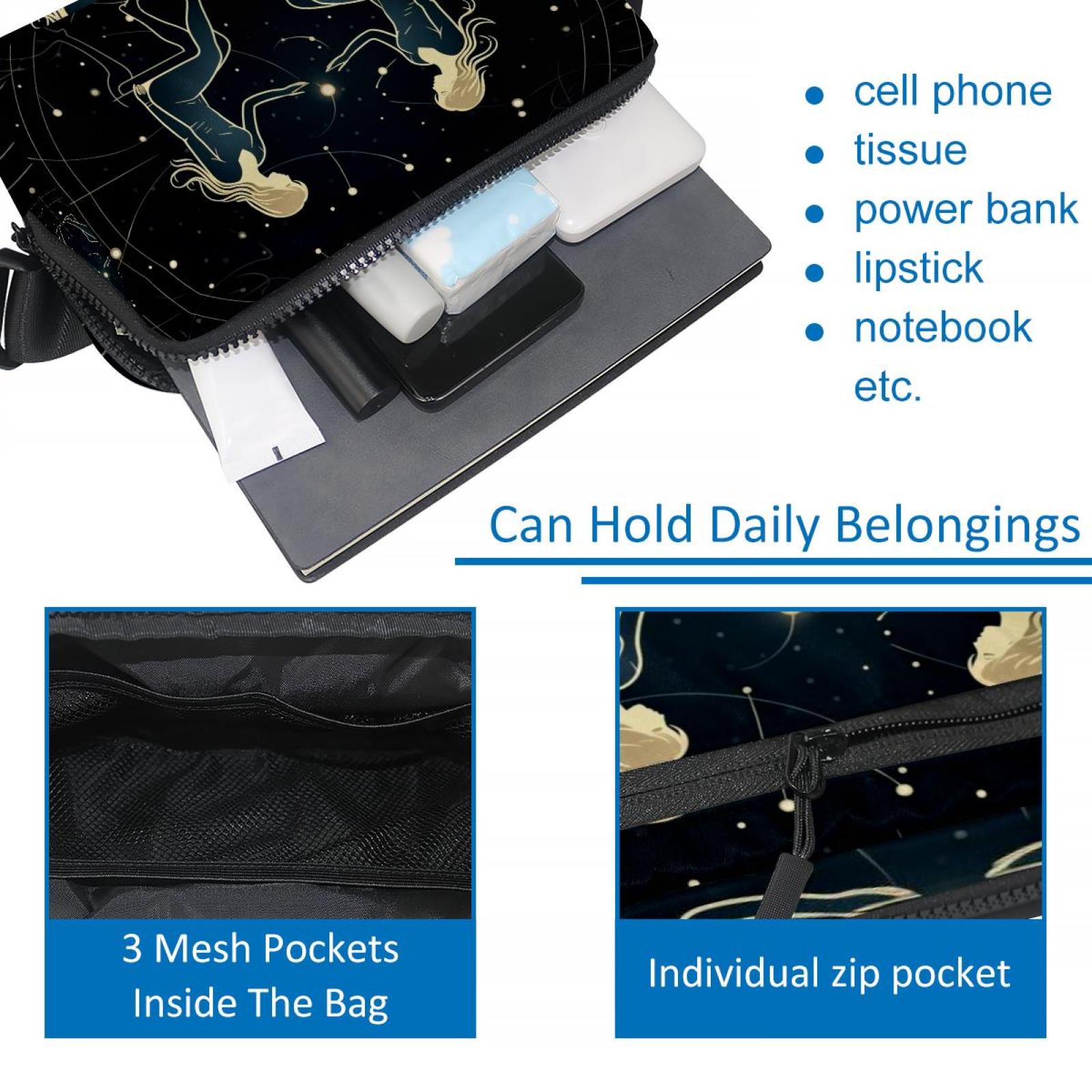 Gemini Money Belt Waist Bag Fanny Pack - Lightweight Adjustable with Extension Strap Unisex