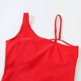 thumbnail image 3 of Gibobby Traje de Baño Sexy Bikini Traje de baño de una pieza para mujer con costuras inclinadas y hombros descubiertos(Rojo,M), 3 of 5