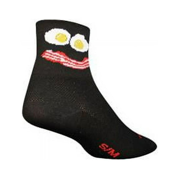 SockGuy Classic Breakfast Socks - 3 inch Black Small/Medium
