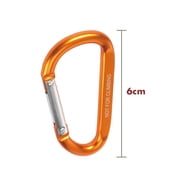 Ozark Trail 6 cm Orange D-Shaped Aluminum Carabiners, 2-Pack, Spring-Loaded Gate