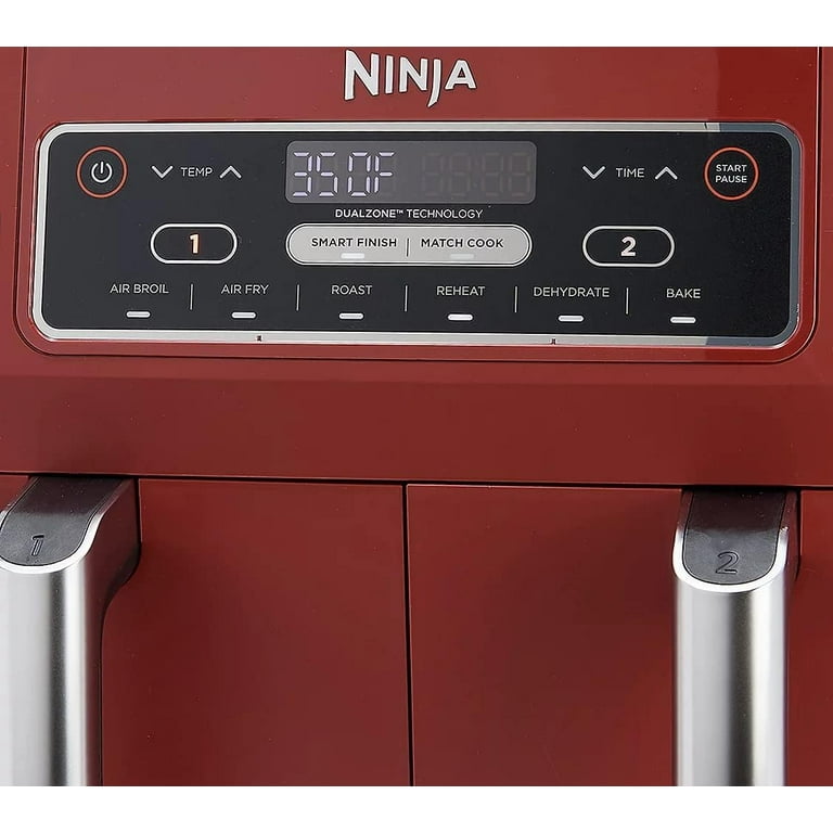 Ninja DZ201 Foodi 6 in 1 2 Basket Air Fryer with DualZone Technology, 8  Quart Capacity, cinnamon Stainless Finish Cinnamon/Red (Restored)  (Certified Refurbished) 