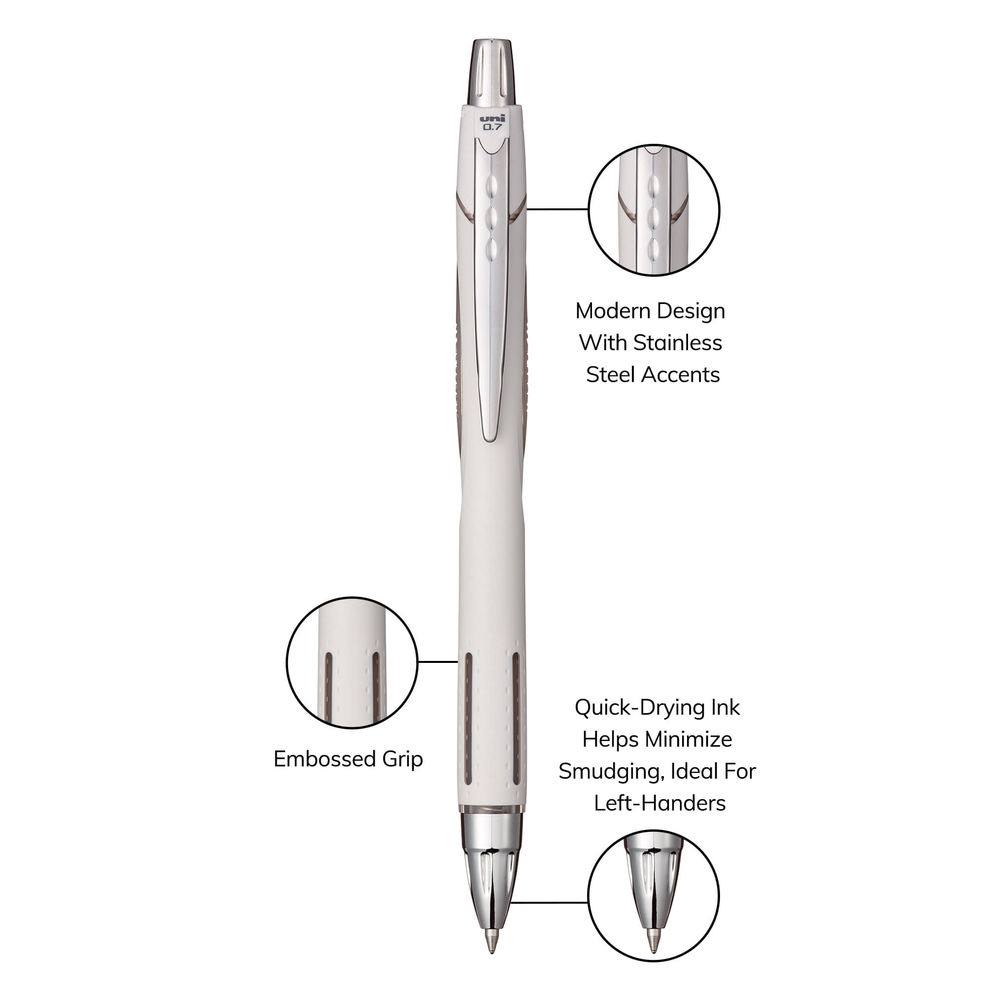 uniball™ Jetstream RT Ballpoint Pens, Fine Point (0.7mm), Black Ink, Retractable, 8 Count