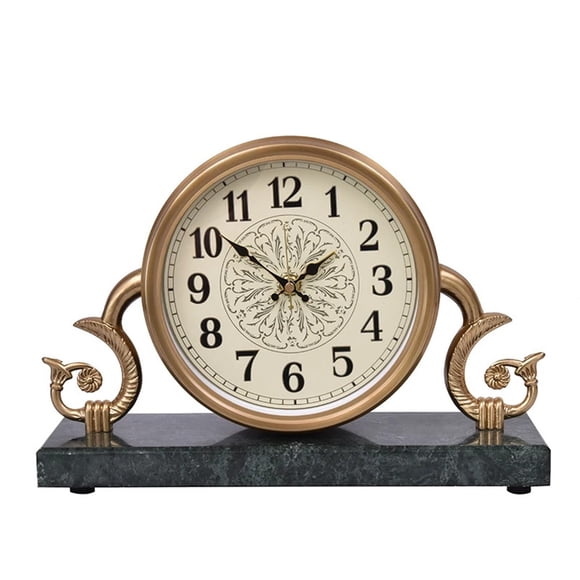 Vintage Table Clocks Decor Luxury Silent Metal Desk Clock For Living Room, Bedroom, Bedside