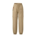 thumbnail image 5 of NOEGOEU Girls Cargo Pants Kids Convertible Waterproof Zip-Off Hiking Pants with Drawstring & Pockets (Khaki,13-14 Years), 5 of 5