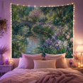 thumbnail image 2 of Garden Bridge Over a Flowering Pond, Peaceful Cottagecore Style for Garden Lovers, Floral Wall Art, Mother's Day Gift, Tapestry Wall Hanging for Bedroom and Living Room, 2 of 7