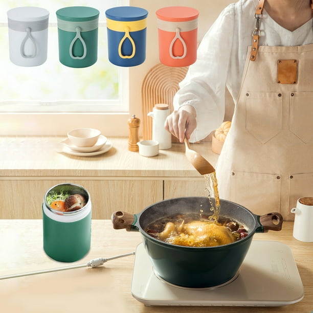 Taza de sopa aislante de acero inoxidable 304 - Recipiente portátil de comida hermético y sellado con asa y fiambrera para microondas en oficina y exteriores