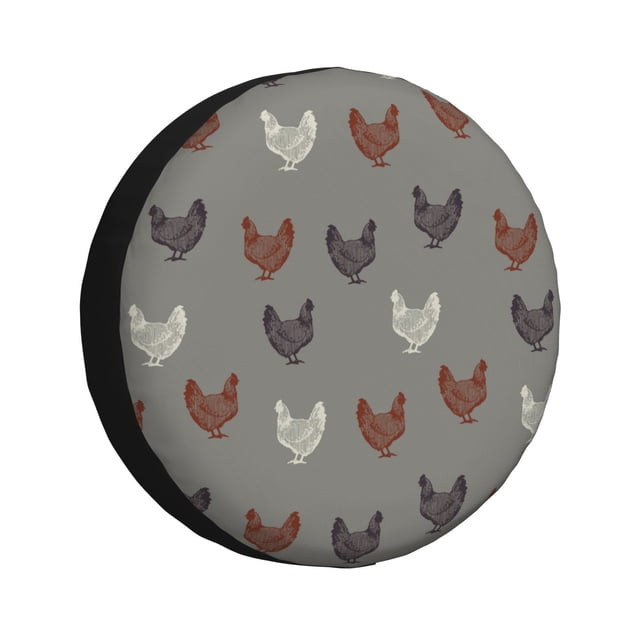 Fotbe Rooster Funda de Llanta de Repuesto con Estampado, Engrosada, Ajuste Universal para Jeep, Remolque, RV, SUV, Camión-17 inch