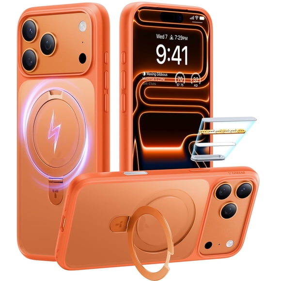 Funda TORRAS para iPhone 17 Pro Max 6.9" con soporte MagSafe naranja