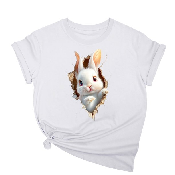 Tops de Cuello Alto para las Mujeres Amante Impreso Camiseta Cuello Redondo Manga Corta, Poliéster Spandex