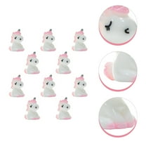 UNOMOR 10pcs Simulation Mini Unicorn Figurines Pink DIY Material for Miniature Garden