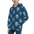 thumbnail image 2 of Naloa Blue Owl Teenage Zipper Hoodie, Long Sleeve Zip Up Hoodies Casual Jackets Tops for 7-12 Years-Small, 2 of 6