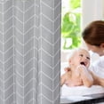 thumbnail image 5 of Inosoo Gray Chevron Fabric Shower Curtain, 72"Wx 78"H Extra Long Decorative Geometric Striped Thick Cloth Shower Curtains for Bathroom, Hotel, 5 of 8