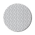 thumbnail image 1 of Fish Mouse Pad for Computers, Aquarium Inspired Doodle Style Swimming with Scales Underwater Life, Round Non-Slip Thick Rubber Modern Gaming Mousepad, 8" Round, Dark Blue White, by Ambesonne, 1 of 2