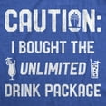 thumbnail image 2 of Mens Caution I Bought The Unlimited Drink Package T Shirt Funny Cruise Vacation Tee Graphic Tees, 2 of 9