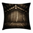 thumbnail image 1 of Modern Decor Throw Pillow Cushion Cover, Old Wooden Rustic Home Cottage Rural Countryside Grunge Rusty Indoors, Decorative Square Accent Pillow Case, 18 X 18 Inches, Brown Dark Brown, by Ambesonne, 1 of 2