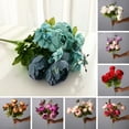 thumbnail image 2 of Pnellth European Style Vivid Simulated Peony Bouquet Long-Lasting 13 Head Artificial Peony Flower DIY Art Craft Wedding Home Decoration, 2 of 8