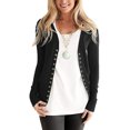 thumbnail image 2 of DHFJKG Cardigan Sweaters For Women Knitted Slim Fit Solid Color Long Sleeve V Neck Button Down Jacket Fitness Trendy Outerwear, 2 of 5