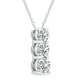 thumbnail image 2 of SZUL Women's 1.50 CTW Lab Grown Diamond Three Stone Pendant in 14K White Gold (G-H Color, VS1-VS2 Clarity), 2 of 6