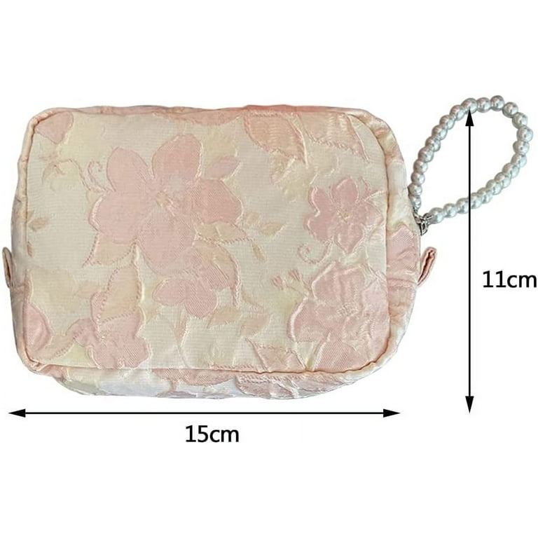 Coquette Pink Floral Makeup Bag Pink Makeup Bag Aesthetic Cosmetic