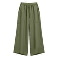thumbnail image 6 of Xdegoge Palooza Wide Leg Pants Women Casual High Waisted Elastic Waist Trousers with Large Pockets Loose Fit Relaxed Lounge Summer Beach Bottoms, 6 of 6