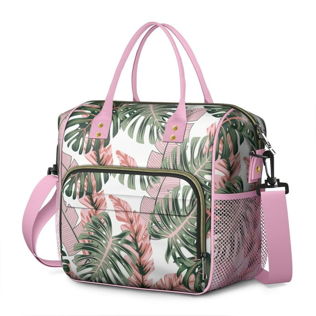 Boîte à Lunch Isolée Plante Tropicale Feuillue – Sac Isotherme à Double Compartiment Étanche Grande Capacité Réutilisable pour Voyage