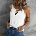 thumbnail image 4 of Lovebay Women's Sleeveless Cut Out Criss Cross Tops Deep V Neck T Shirts S-2XL, 4 of 6