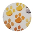 thumbnail image 2 of Nawypu  Round Fitted Tablecloth Cute Watercolor Cat Dog Paw Print Table Cloth with Elastic Edged Waterproof Wipeable Round Table Cover for Patio Parties Outdoor Decor, 2 of 7