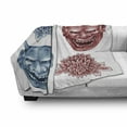 thumbnail image 3 of Kabuki Soft Flannel Fleece Throw Blanket, Different Coloreds of Japanese Demoness Ornate Flowers Art, Cozy Plush for Indoor and Outdoor Use, 50" x 70", Blue Red White, by Ambesonne, 3 of 6