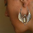 thumbnail image 4 of Egyptian Vintage Creative Designs Sacred Wings Scarab Beetle Large Pendant Hoops Earrings For Women Fashion Gypsy Tribal Jewelry----6--Product code 65 6, 4 of 5