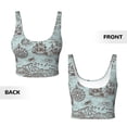 thumbnail image 5 of Picia Pirate Adventure Map Sports Bra for Women,Padded Strappy Sports Bras Medium Support Yoga Bra with Removable Cups,Running Yoga Bra-X-Large, 5 of 9