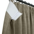 thumbnail image 4 of TWOPAGES 52 W X 108 L Inch Length Curtain Pinch Pleated Header Light Filtering Drape Linen Blend Drapery for Bedroom, 1 Panel, Oak, 4 of 6