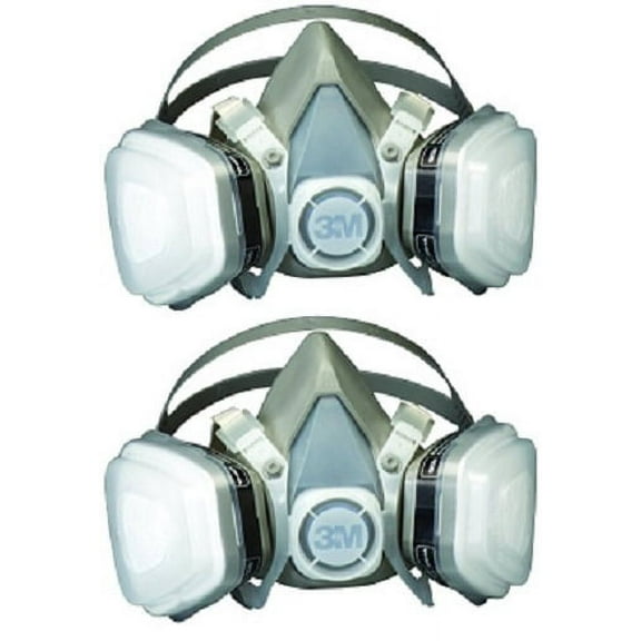 3M 07193 Dual Cartridge Respirator Assembly Organic Vapor, Large (2 PACK)