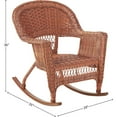 thumbnail image 3 of Jeco Solid Print Wicker Outdoor Adjustable Height Rocking Chair, Honey (Set of 2), 3 of 5