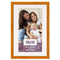 10x15 Frame Honey Pecan With White Picture Mat For 10x15 Photo - Honey Pecan 12x17 Frame To Display