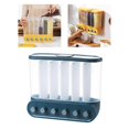 thumbnail image 3 of ziyahi Wall-Mounted Dry Food Storage Dispenser Grains Rice Box Candy Organizer 6 Grid Blue, 3 of 8