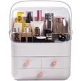 thumbnail image 2 of Organizador de maquillaje, caja organizadora de cosméticos impermeable y a prueba de polvo con tapa, cajas de exhibición de maquillaje completamente abiertas, organizadores para el cuidado de la, 2 of 8