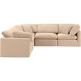 thumbnail image 3 of Meridian Furniture Indulge 158.5" Velvet L-Shaped Modular Sectional in Beige, 3 of 10