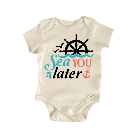 Sea You Later Boat Newborn Baby Bodysuit