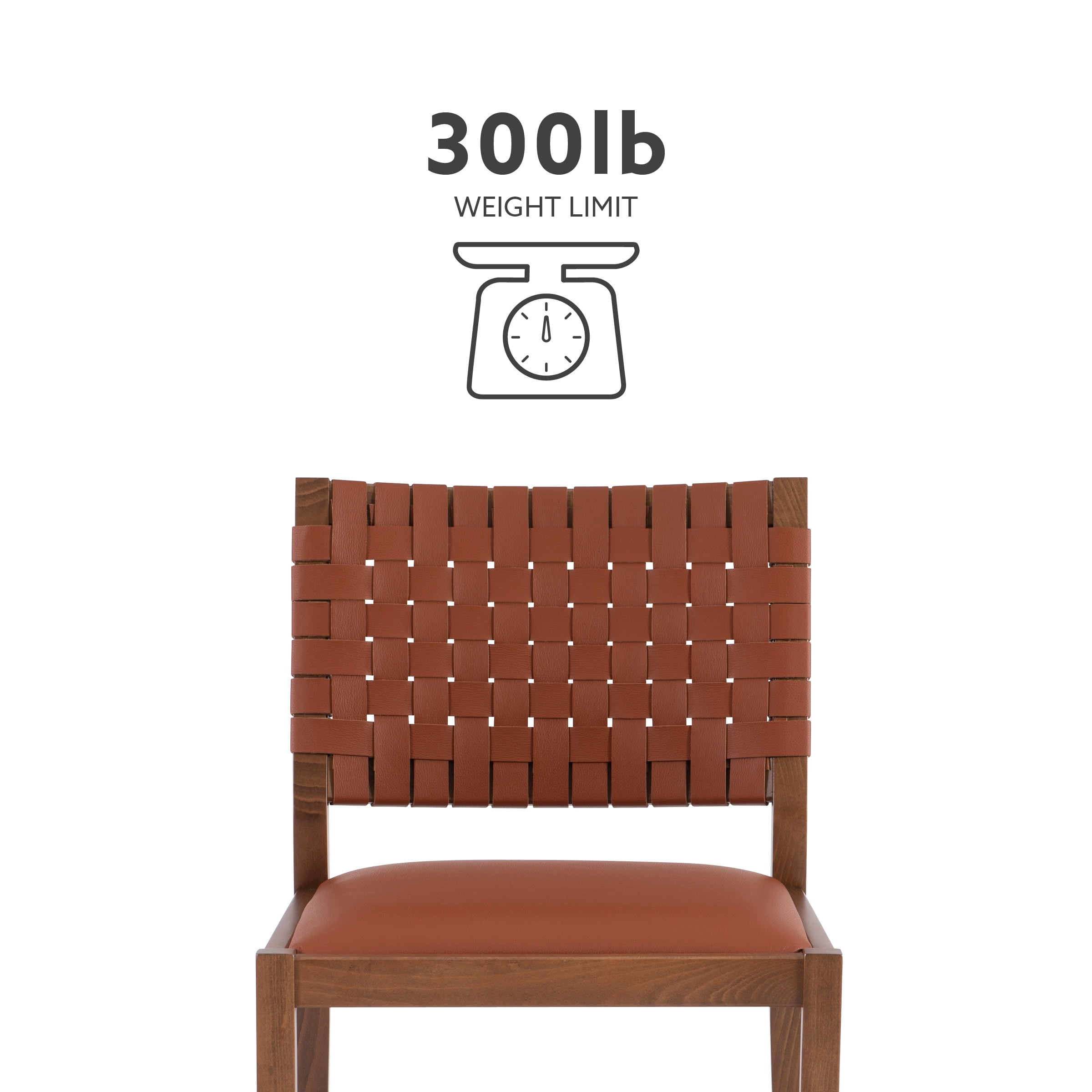 Linon Marshall Indoor Dining Chair, Brown Leather