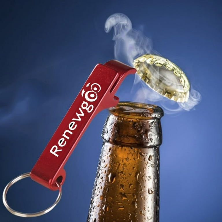 Renewgoo Keychain Aluminum Double-sided Bottle Opener, 2-in-1 Design