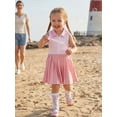 thumbnail image 5 of Cenuakty Toddler 6M-4T Girls Summer Collared Dress Fashionable Stripe Patchwork Sleeveless Pleated Hem Dress, 5 of 9