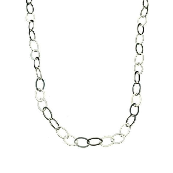 Sterling Silver 5x8mm Flat Oval Nickel Free Chain Necklace, 20"