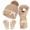 thumbnail image 2 of Busydd Hat Scarf Glove Set for Women and Men Unisex Fleece Knit Hat Scarf and Gloves Set Soft Pompom Warm Winter Sets 3 Piece Wool Accessories Sets for Cold Weather, 2 of 5
