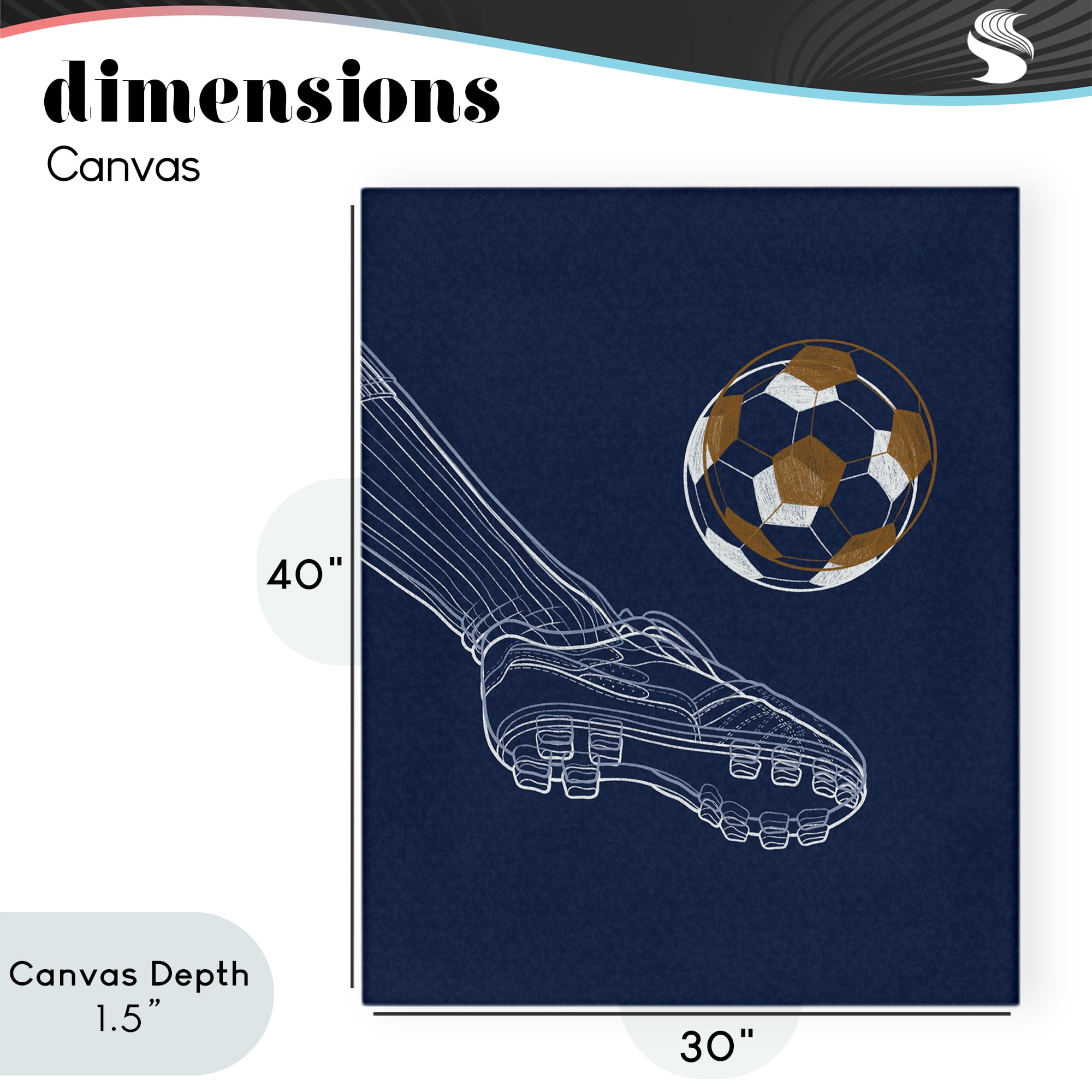 Stupell Industries Soccer Lines Contour Canvas Wall Art, design by Marcus Prime