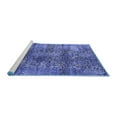 thumbnail image 2 of Ahgly Company Machine Washable Indoor Round Oriental Blue Industrial Area Rugs, 7' Round, 2 of 4