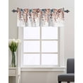 thumbnail image 3 of Kitchen Curtain Valances for Windows,Autumn Botanical Leaves Tree Branch Rod Pocket Small Valance Farm Orange Teal Leaf Short Window Treatment for Bedroom Bathroom Living Room,42"x12", 3 of 9
