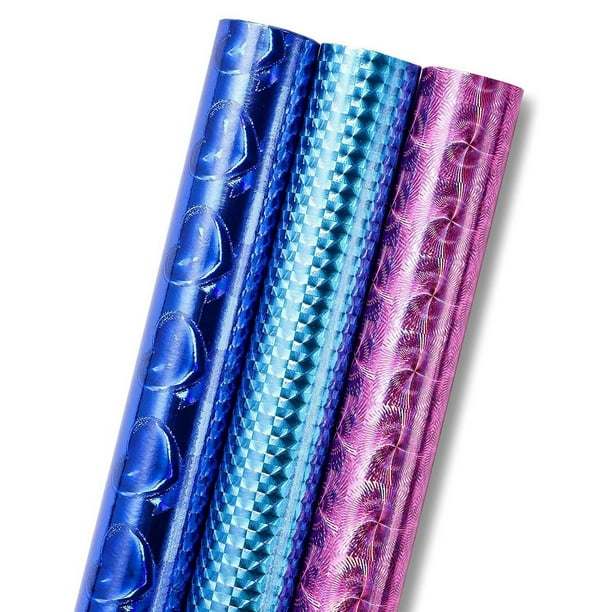 208 x 18 inches Gift Wrapping Paper Rolls, Pack of 3, Narrow and Long