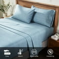 thumbnail image 6 of Superior Melange Flannel Cotton Sheet Set, Twin XL, Blue, 6 of 11